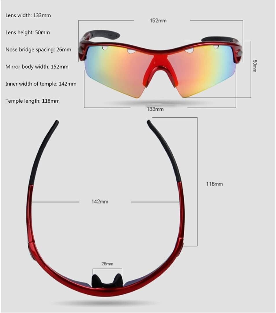 Obaolay Outdoor Polarized Glasses for Riding Sports Sunglasses Wind-Proof Unisex