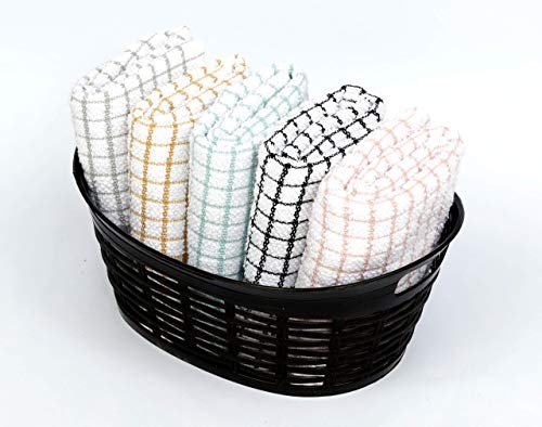 Exclusive Offer: Luxe 100% Egyptian Cotton Tea Towels - Set of 2 Silver & White Checks! Limited Time Deal!