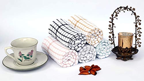 Exclusive Offer: Luxe 100% Egyptian Cotton Tea Towels - Set of 2 Silver & White Checks! Limited Time Deal!