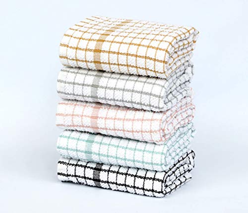 Exclusive Offer: Luxe 100% Egyptian Cotton Tea Towels - Set of 2 Silver & White Checks! Limited Time Deal!