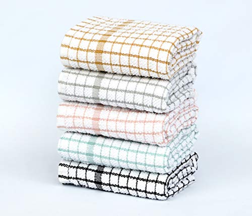 Exclusive Offer: Luxe 100% Egyptian Cotton Tea Towels - Set of 2 Silver & White Checks! Limited Time Deal!